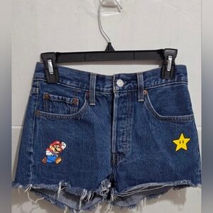 Levi's  Women's Levis x Super Mario 501 Women's Cut Off Denim Shorts Size L